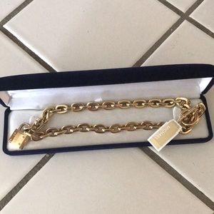 MK gold padlock toggle necklace